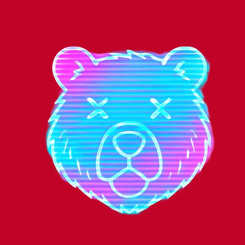 Neon Bärenkopf Gradient