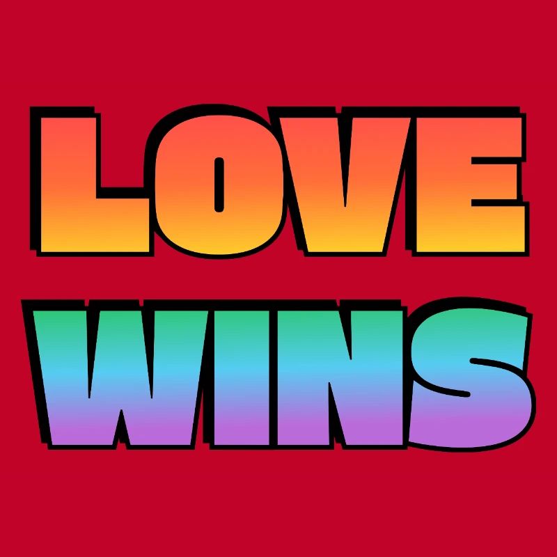Love Wins Gradient Bold Text