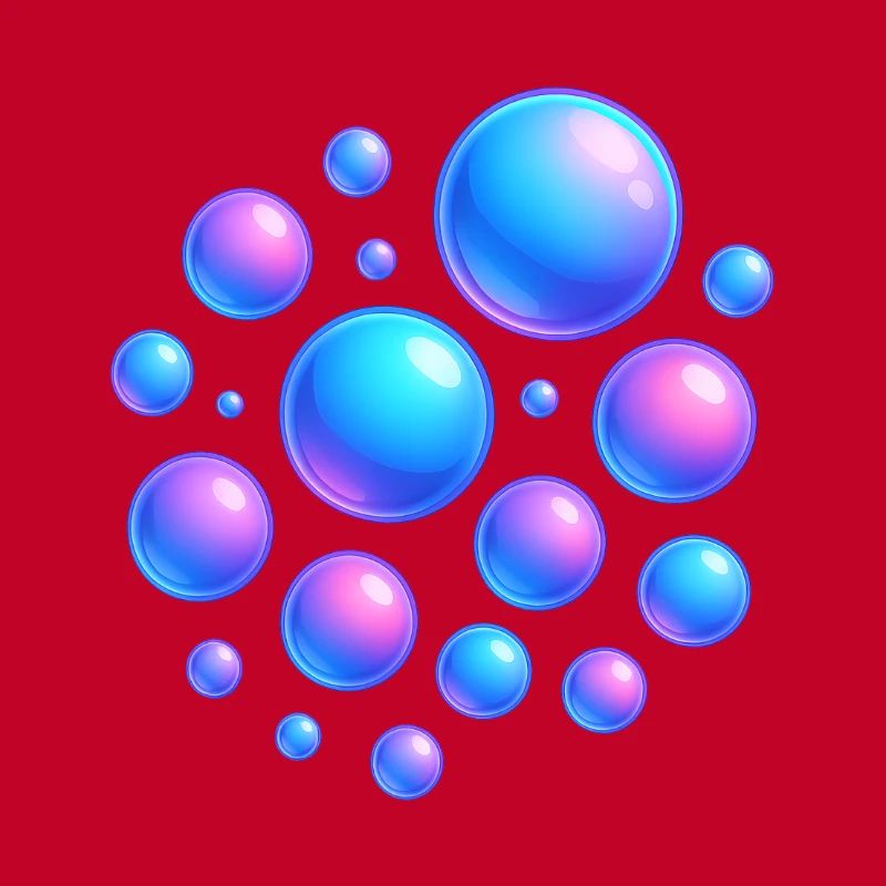 Irisierende Blasen Neonfarben