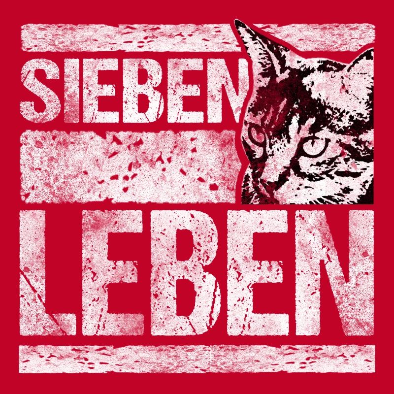 Sieben Leben Katzensilhouette Grafik