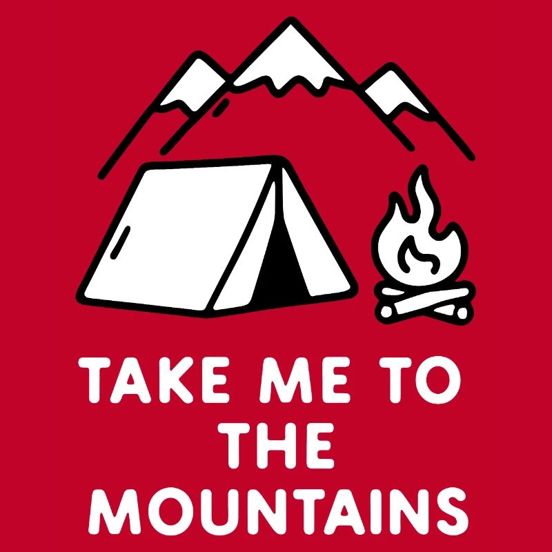 Mountain camping fire evening
