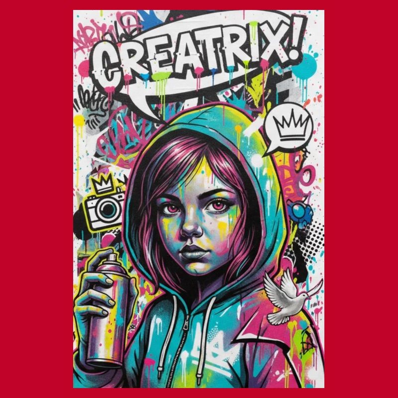 Farbexplosion Graffiti Heldin