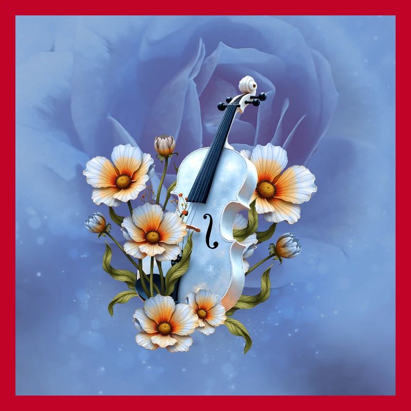 Celeste Violin with Flowers