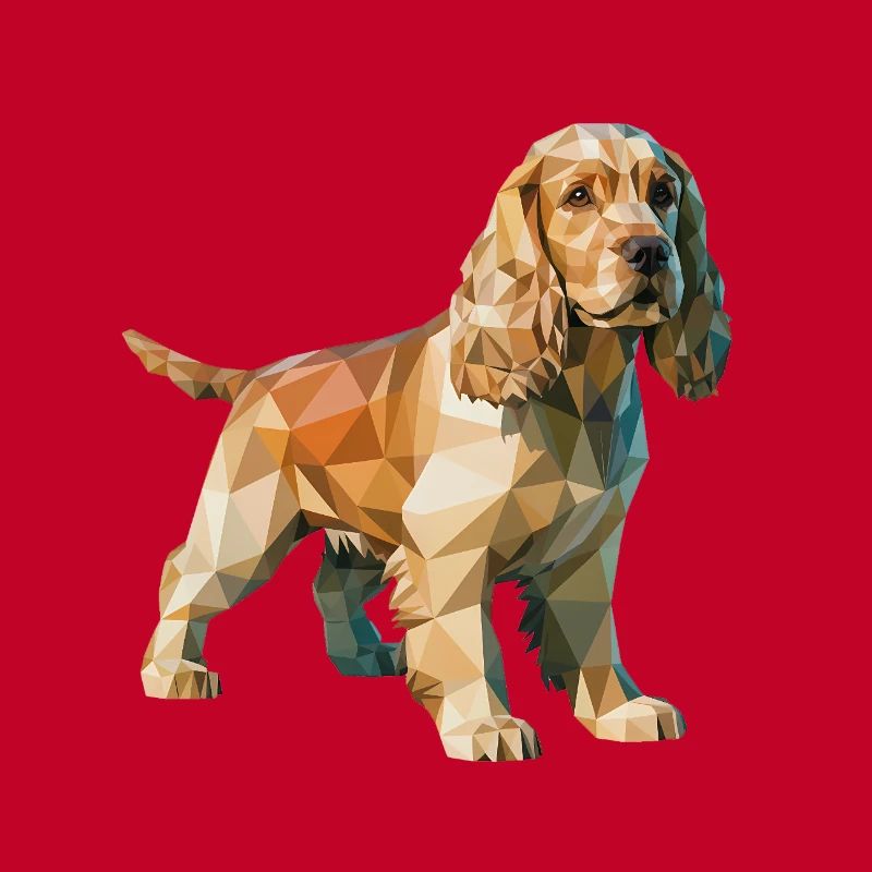 Cocker Spaniel - Cool Low Poly Logo
