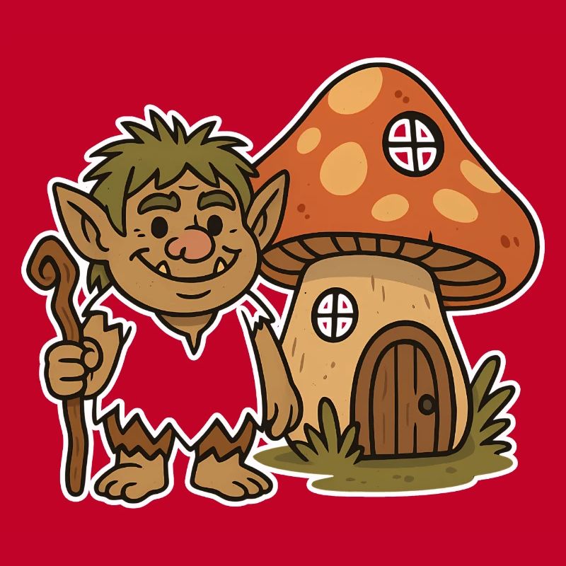 Troll de la forêt à la champignonnière