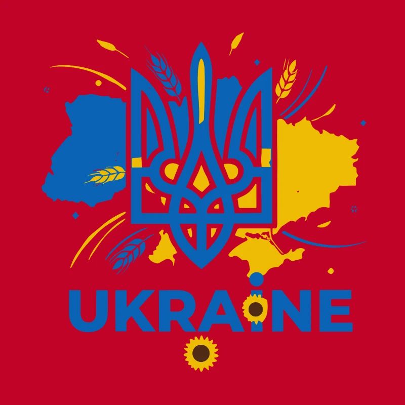 Blauer Dreizack Ukraine Emblem