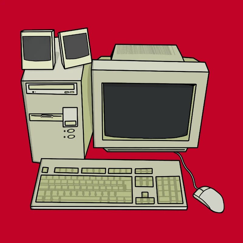 Retro Computer Desk Einrichtung