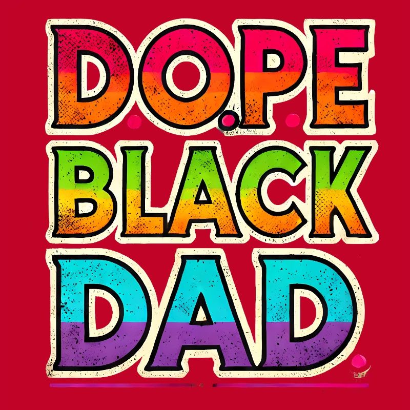 Cool Black Dad Rainbow Design