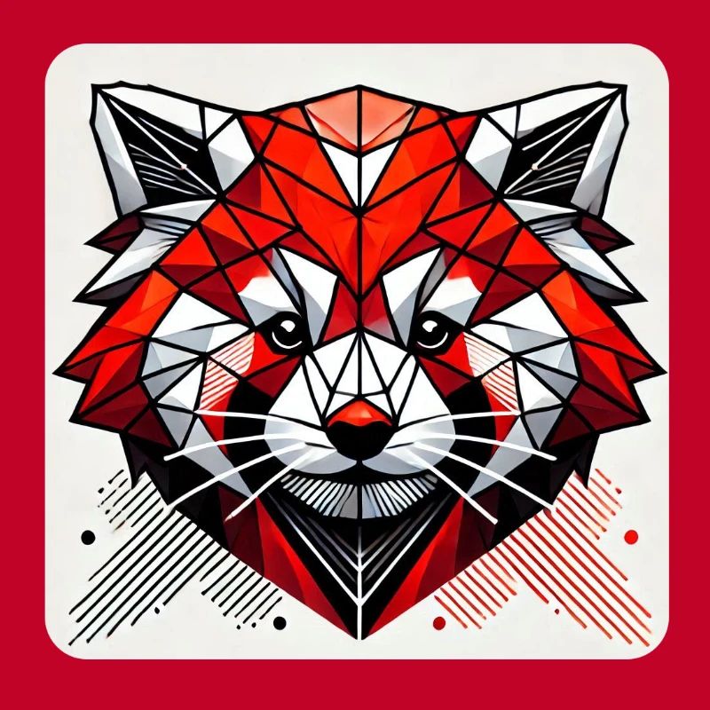 Polygone géométrique de panda roux