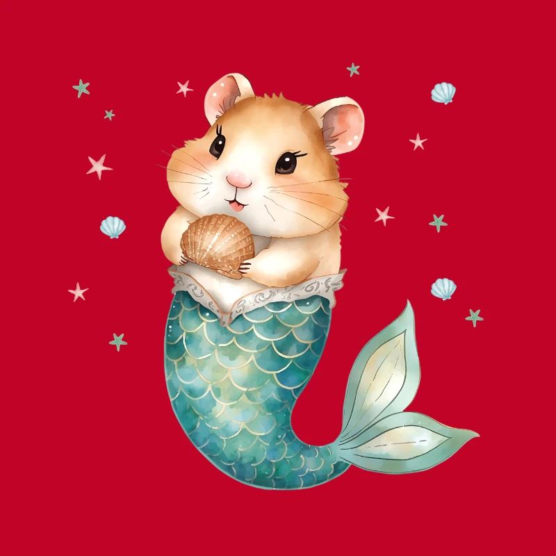 Mignon hamster sirène enfants design