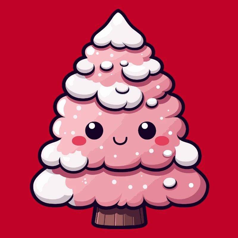 Chibi Pink Snowy Tree