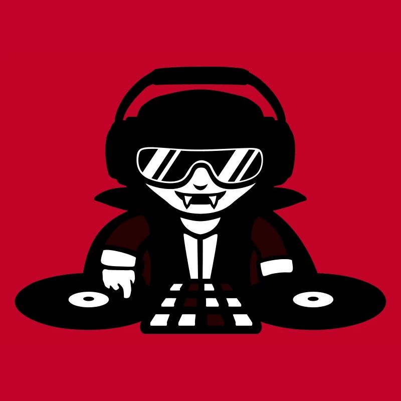 Vampire DJ DJ avec table de mixage et platine vinyle
