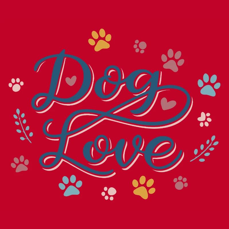 Dog Love Script Pastel Paw