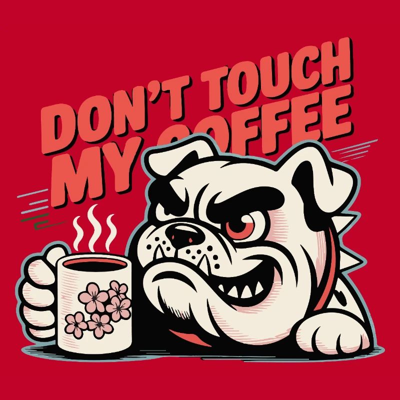Ne touche pas mon bouledogue du café