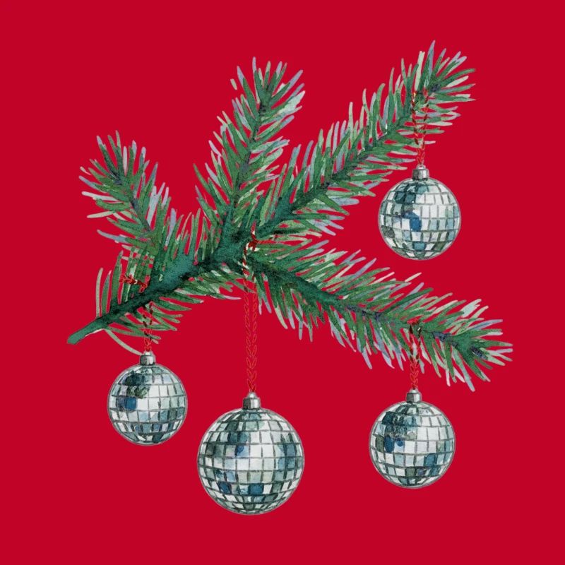 Ornements disco de branche de sapin
