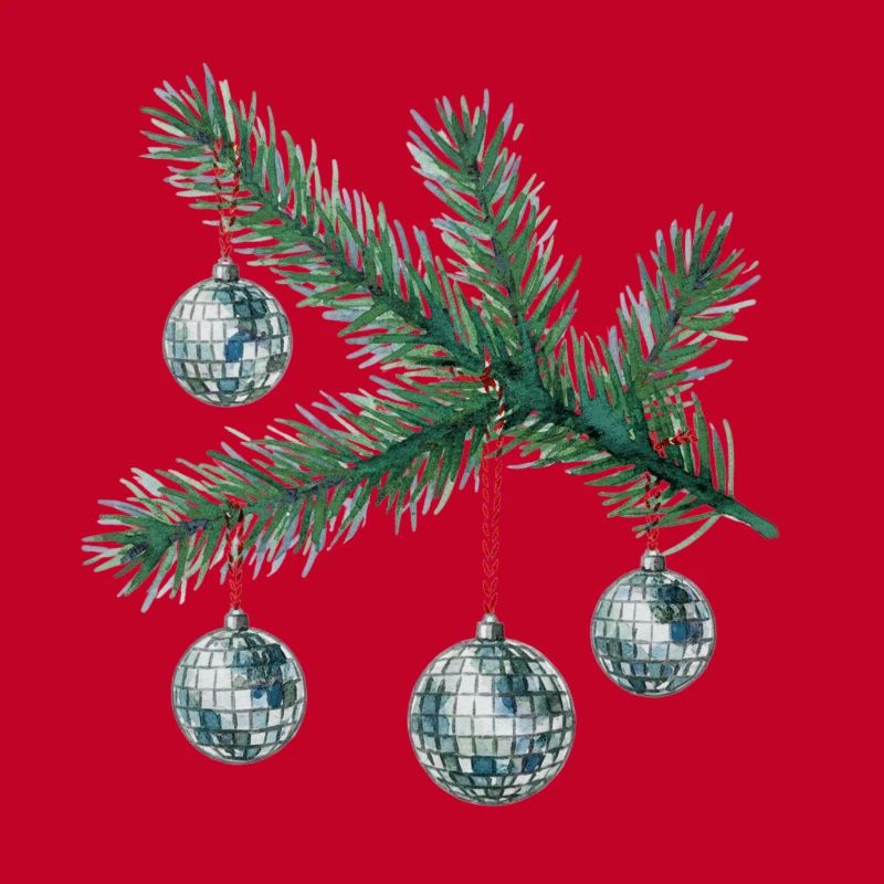Boules disco sur le sapin de Noël