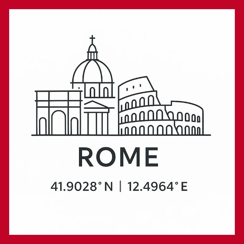 Rome Line Art Silhouette Point de repère