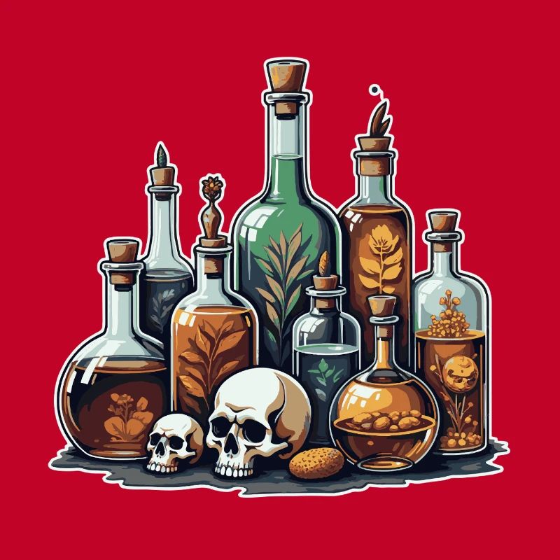 Alchemy Vial Skull Design