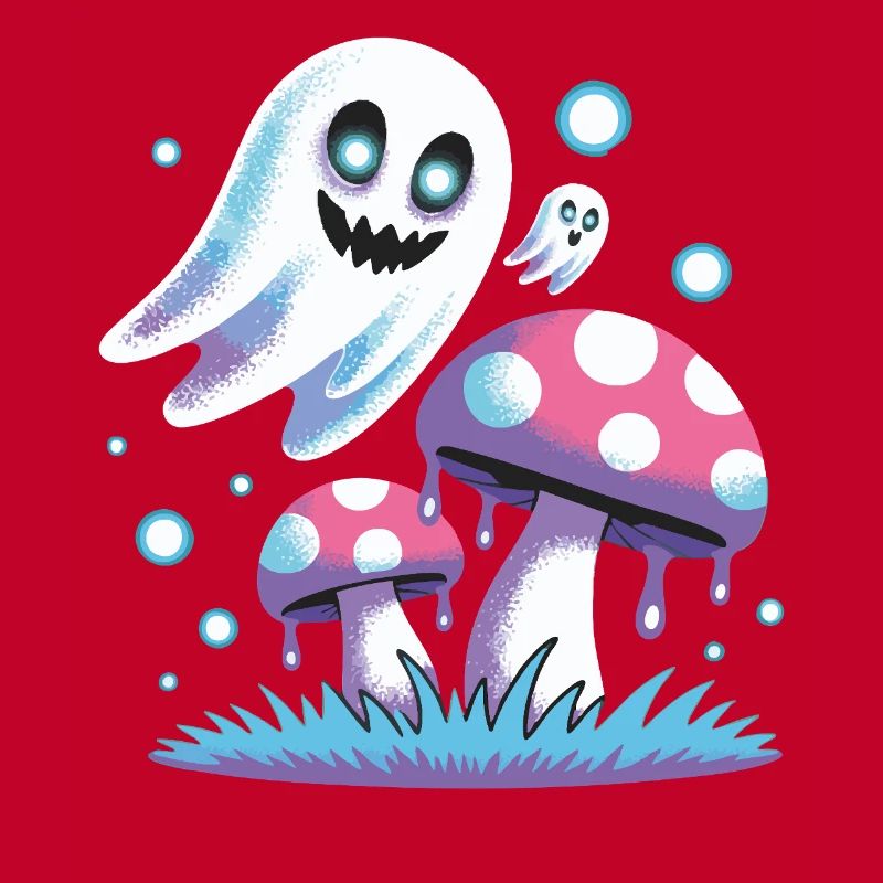 Neon style ghost mushrooms