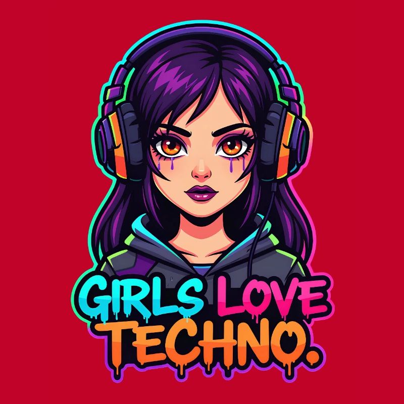 Techno Neon Mädchen