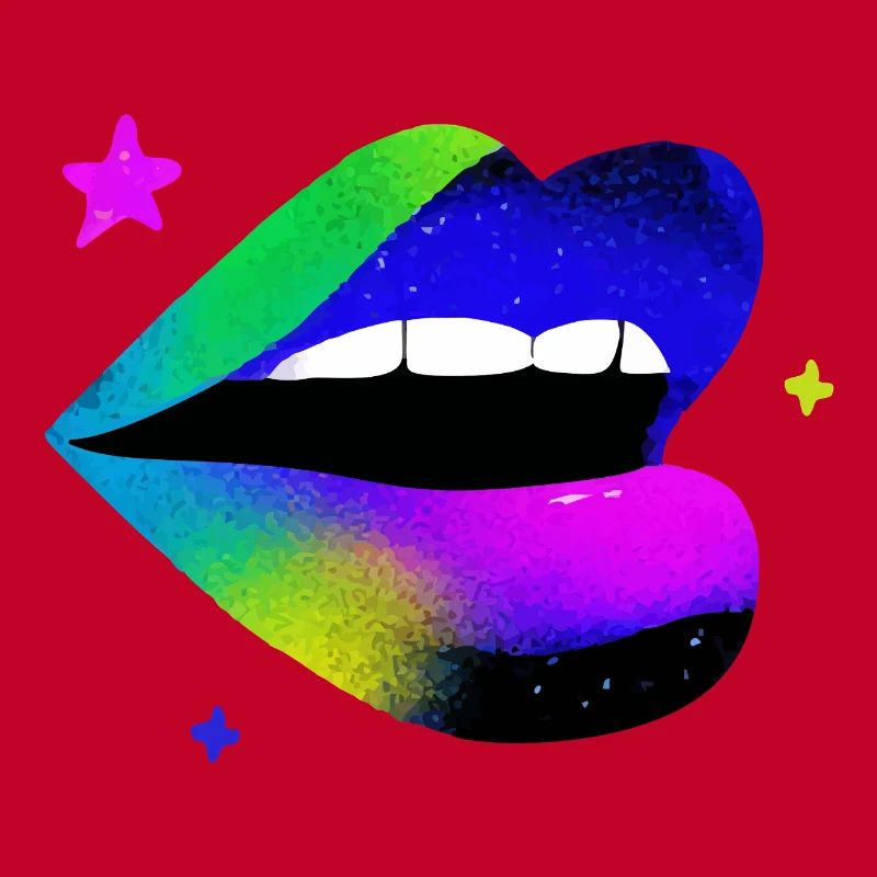 Arc-en-ciel Lèvre Graffiti Pop Art