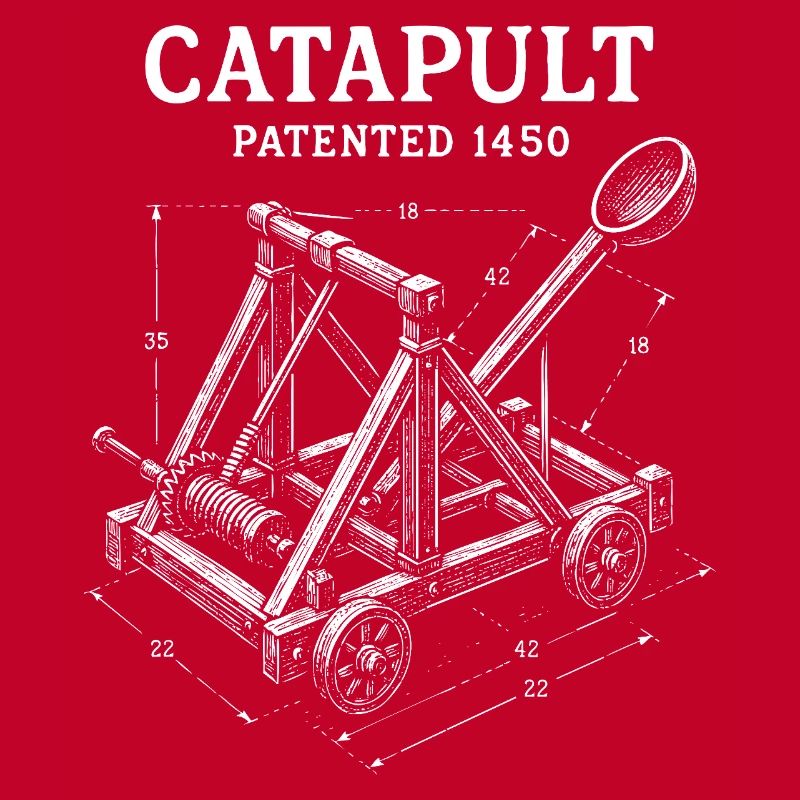 Conception de plan mécanique de catapulte