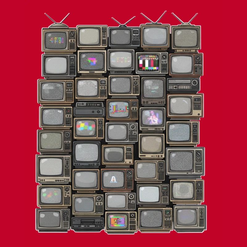 Retro TV Stack Collage
