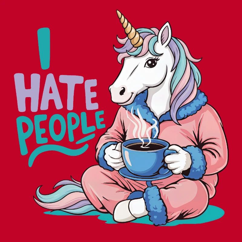 Unicorn Coffee Morning Grouch Funny Introvert