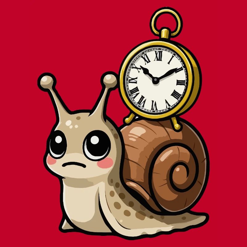 Snail with clock on shell