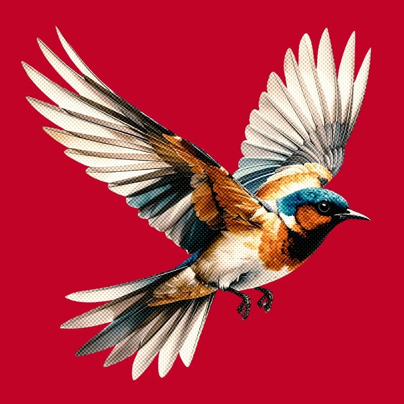Vibrant Flying Bird Pop Art