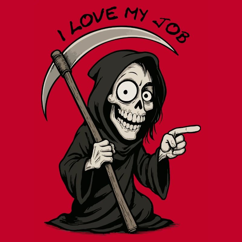 Grim Black Grim Reaper Smiling