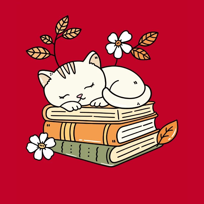 Bücher und Katzen Geschenkidee Frau Mann