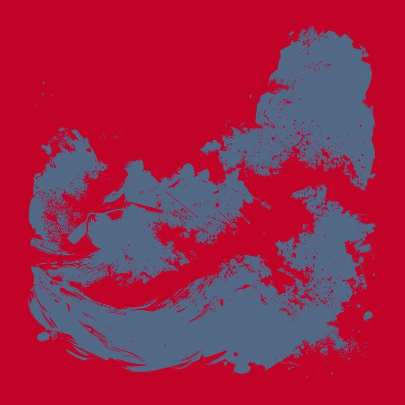 Whitewater Rafting Brush Art
