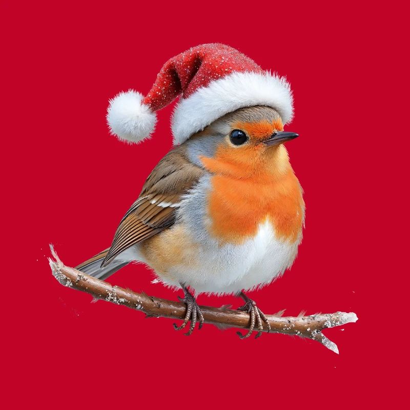Robin Santa Hut auf Ast