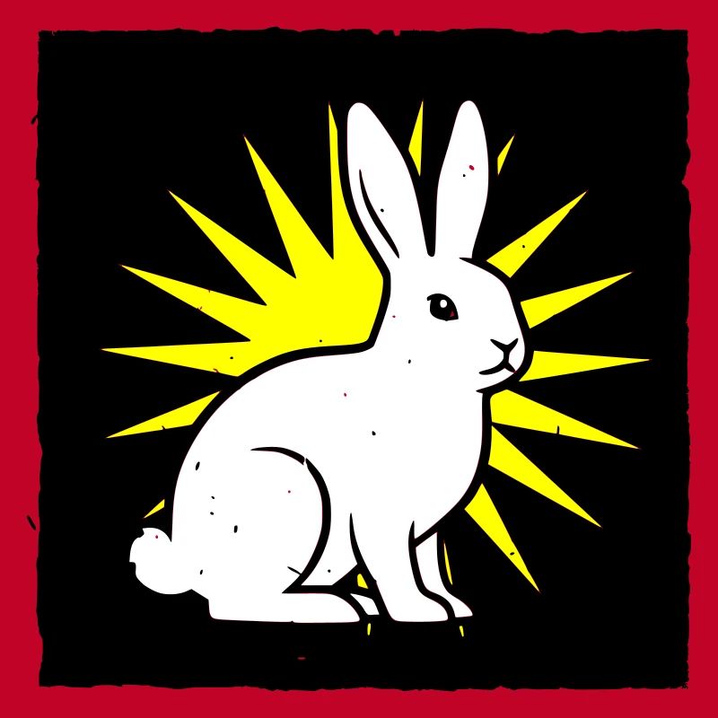 Lapin cool dans le style punk rock et pop art