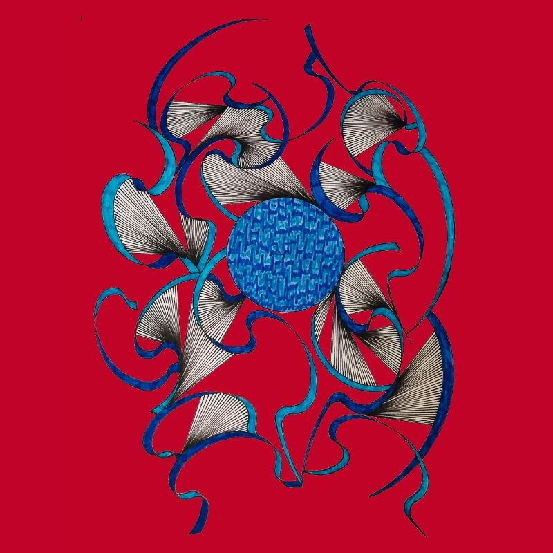 Blue Swirl Flower Pattern