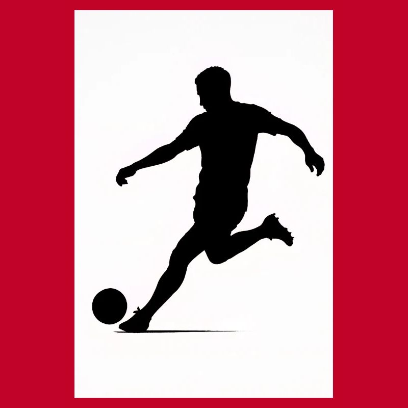 Fußball-Silhouette in Bewegung