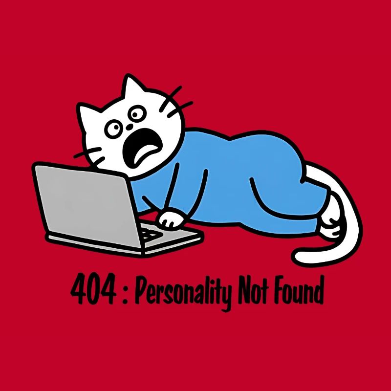 404 : Personality Not Found, dessin de chat