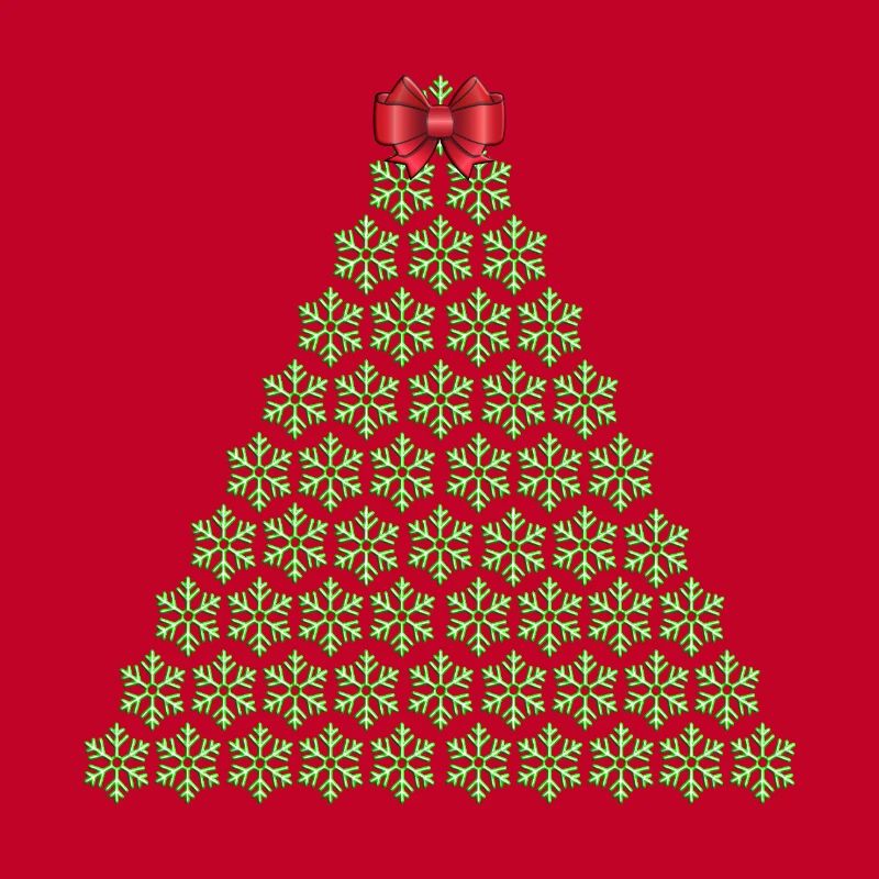 Snowflake Christmas tree with bow