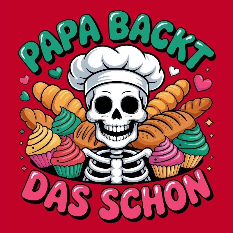 Papa Backt Das Schon Skelett Cupcakes
