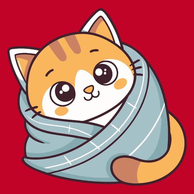 Chaton doux echarpe bleue