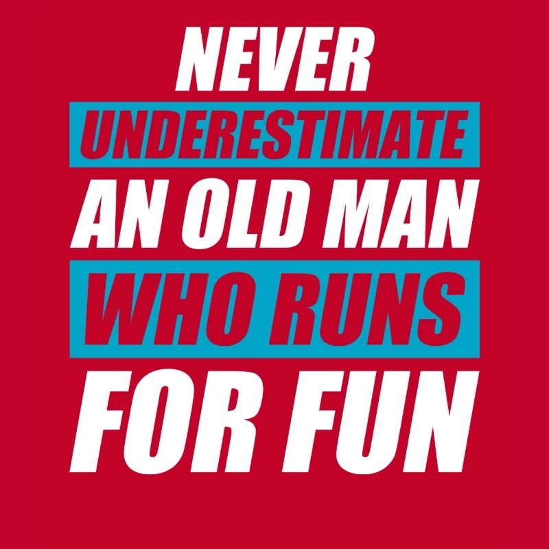 Old man funny running jogging runner