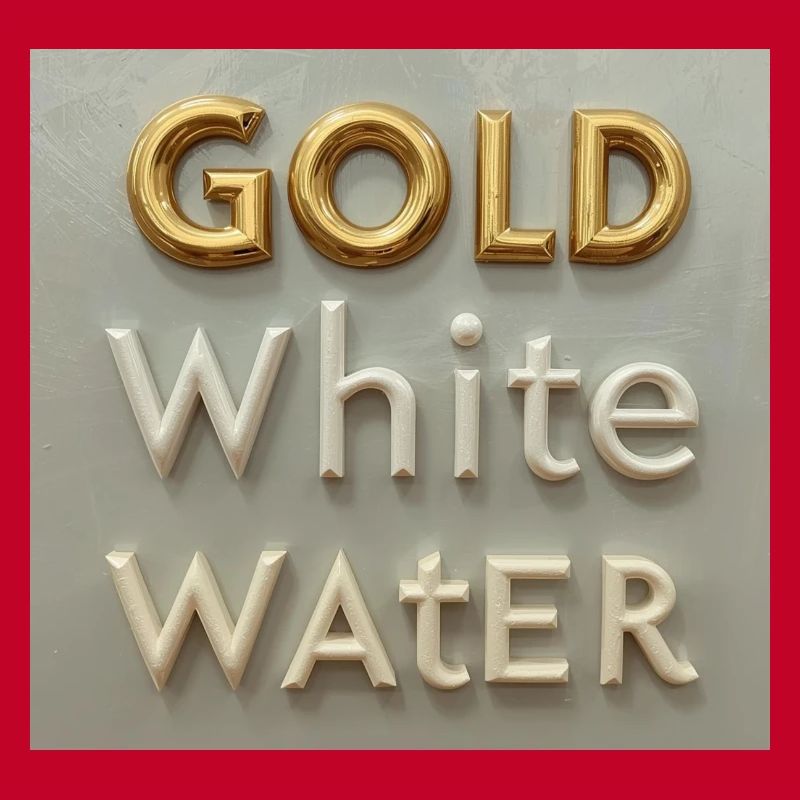 Typographie de l’eau blanche dorée