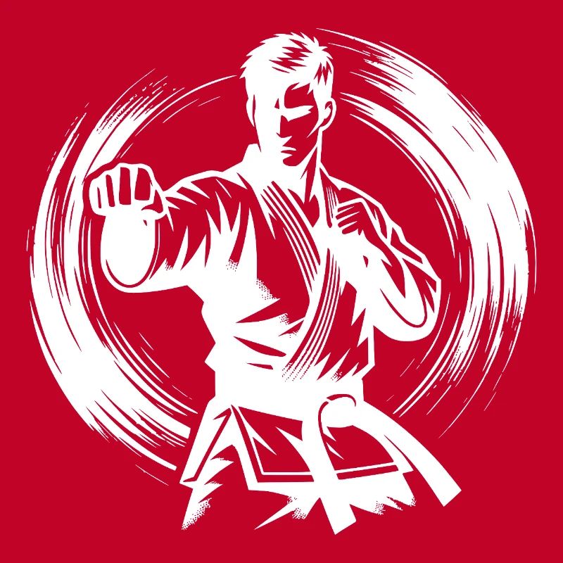 Silhouette de Karaté Parfaite en Combat Dynamique