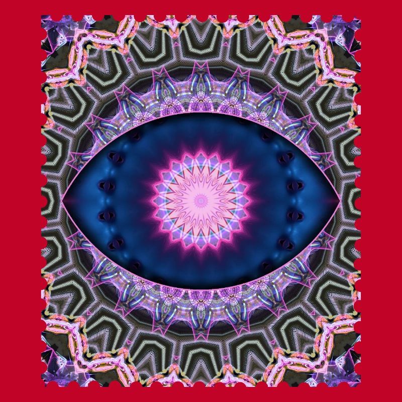 Neon Blue Pink Mandala