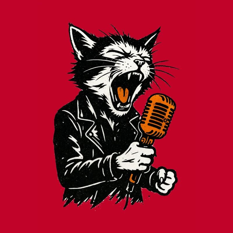 Cat rocker with microphone