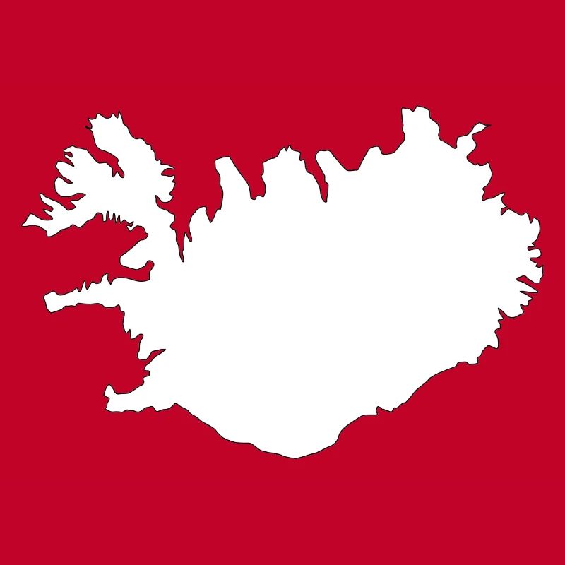 Iceland Map Silhouette Artwork