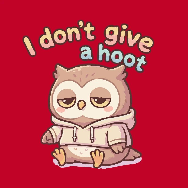 Lazy Owl Pullover Hoodie Saying