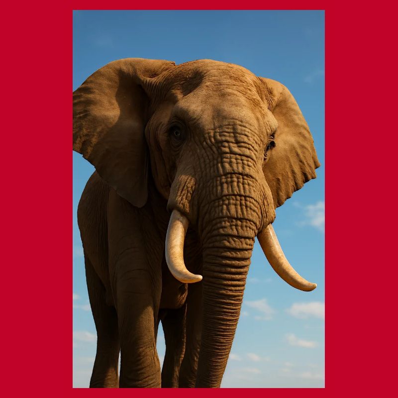 Elephant in close-up with sunshine