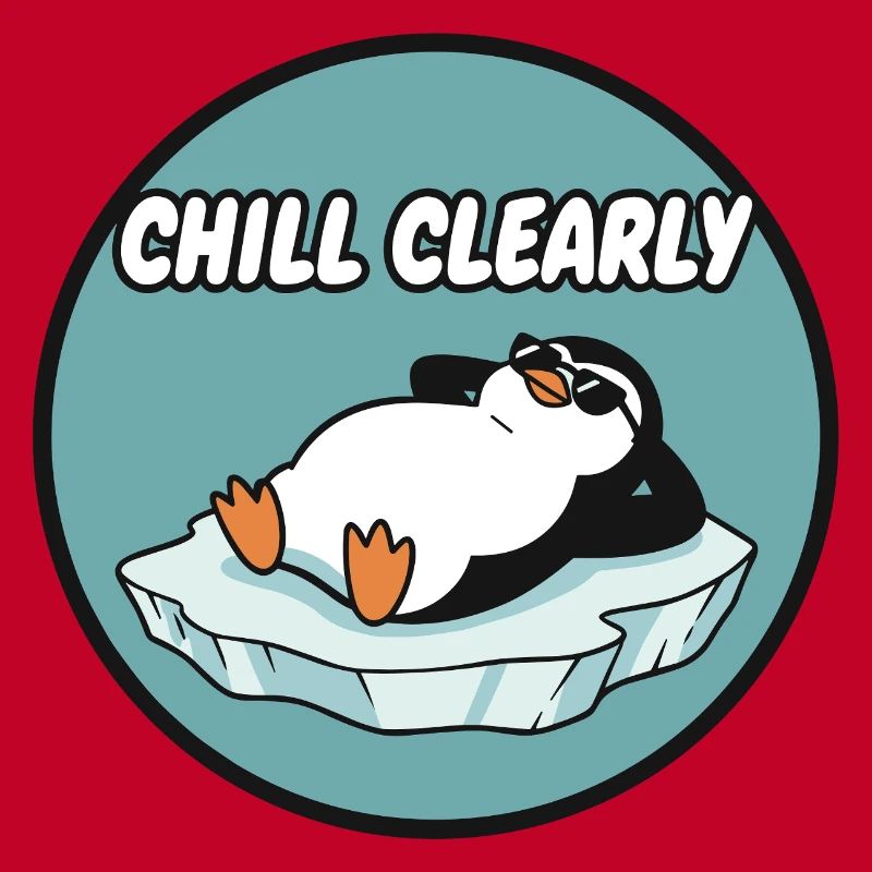 Chill Clearly Pinguin auf Eis